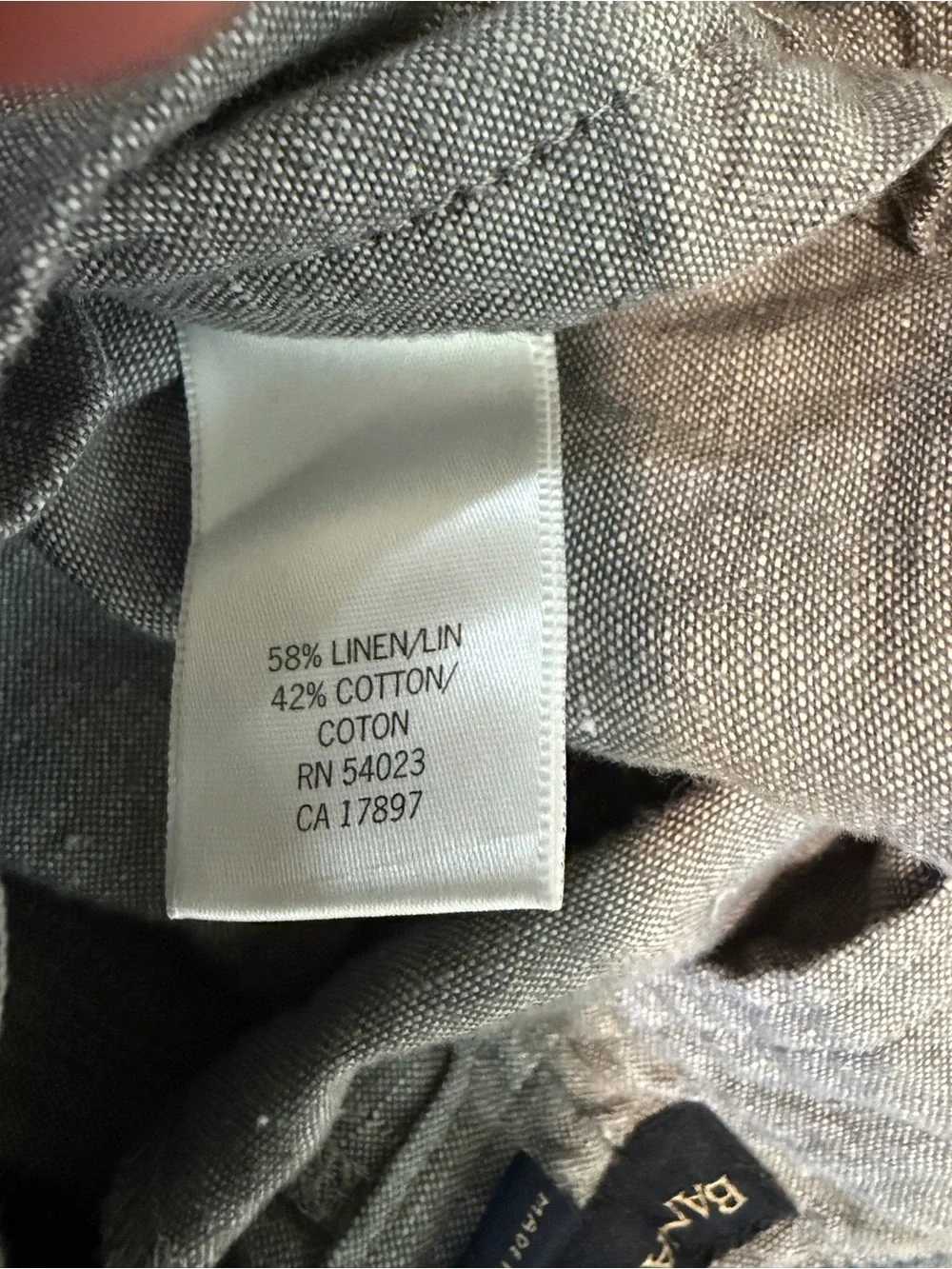 Banana Republic Gray Linen-Blend Chinos - Relaxed Straight Fit Sz 6